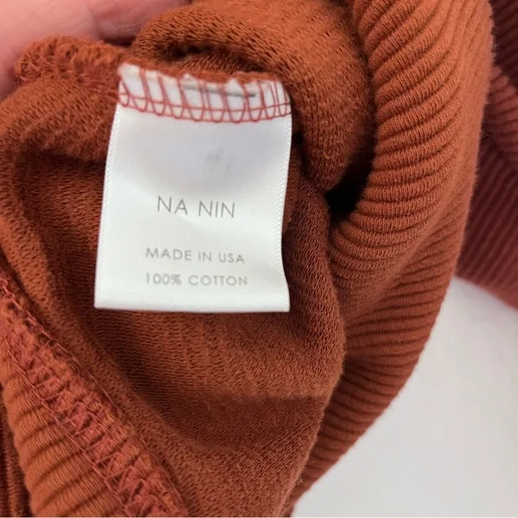 Na Nin rippled cotton oversized sweatshirt one size color cinnamon - Picture 9 of 12